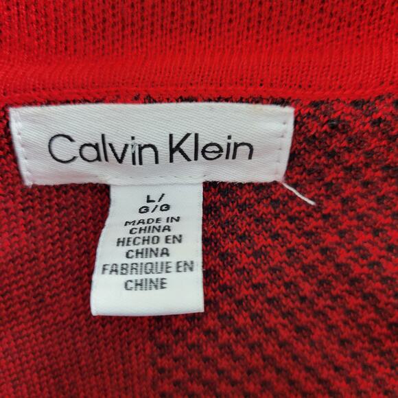 Calvin Klein Red & Black Oversize Color Block Sweater Size L 12124-0634 - Picture 3 of 5